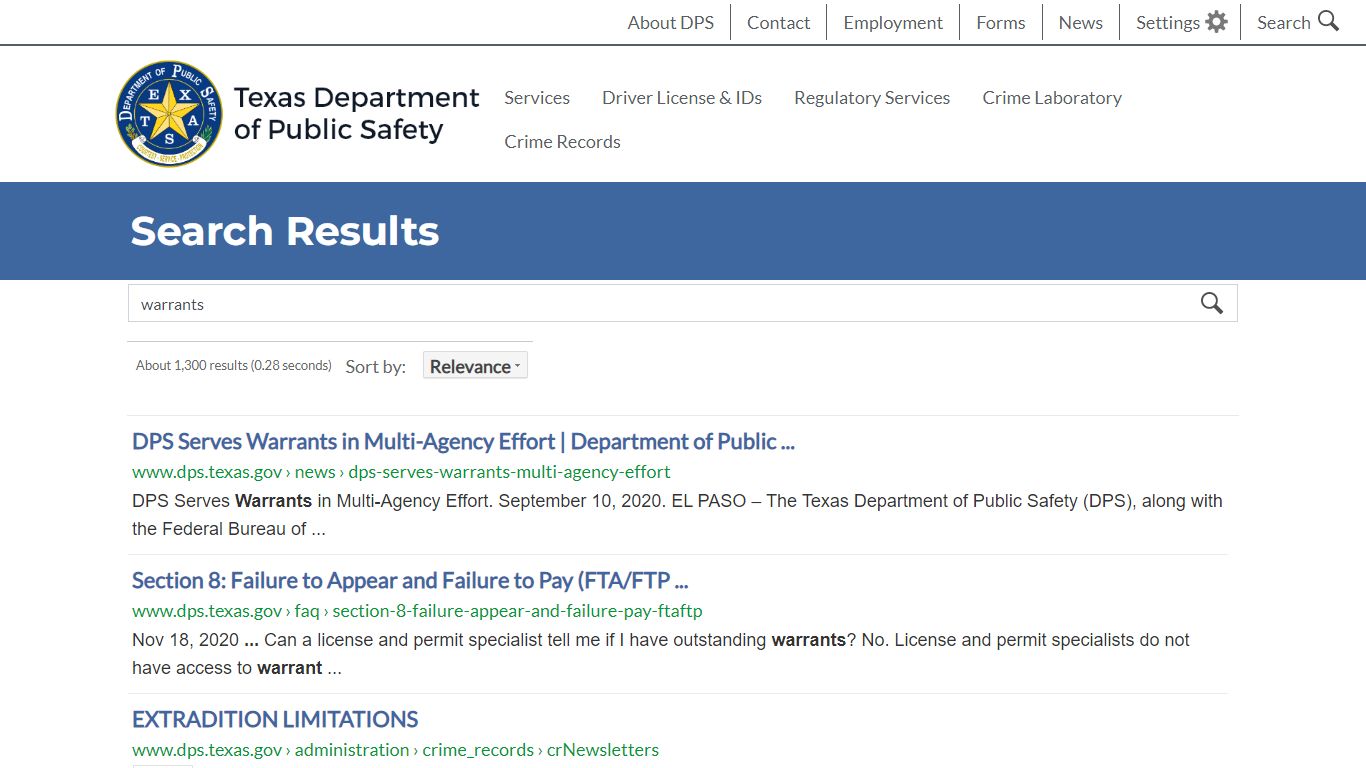 Search results - Texas Department of Public Safety