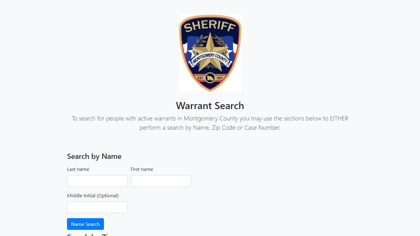 Warrant Search - Montgomery County, Texas